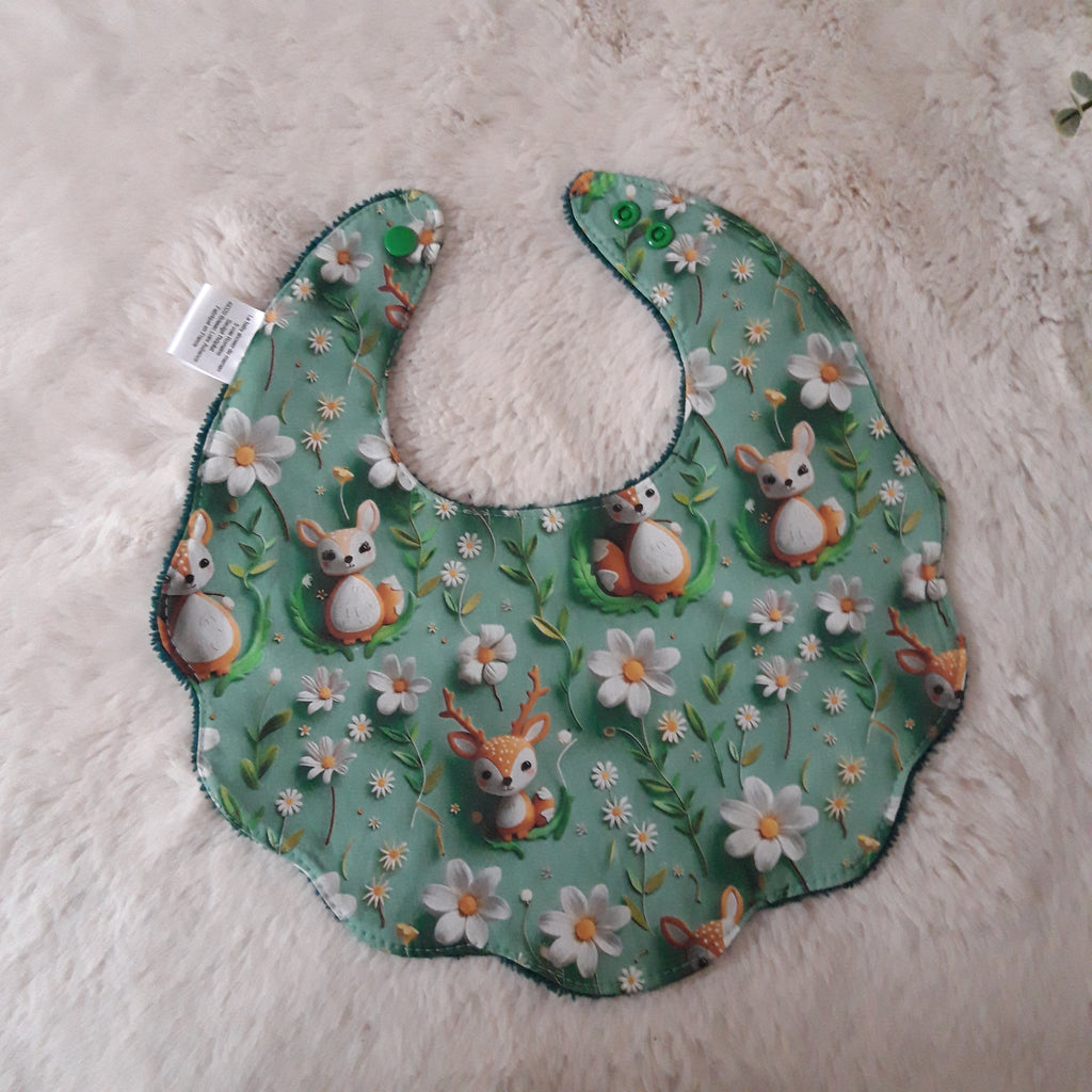 Bavoir fleur velours - faon