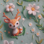 Bavoir fleur velours - faon