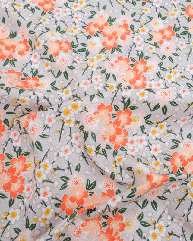 Couvercle à saladier Floral gris et orange