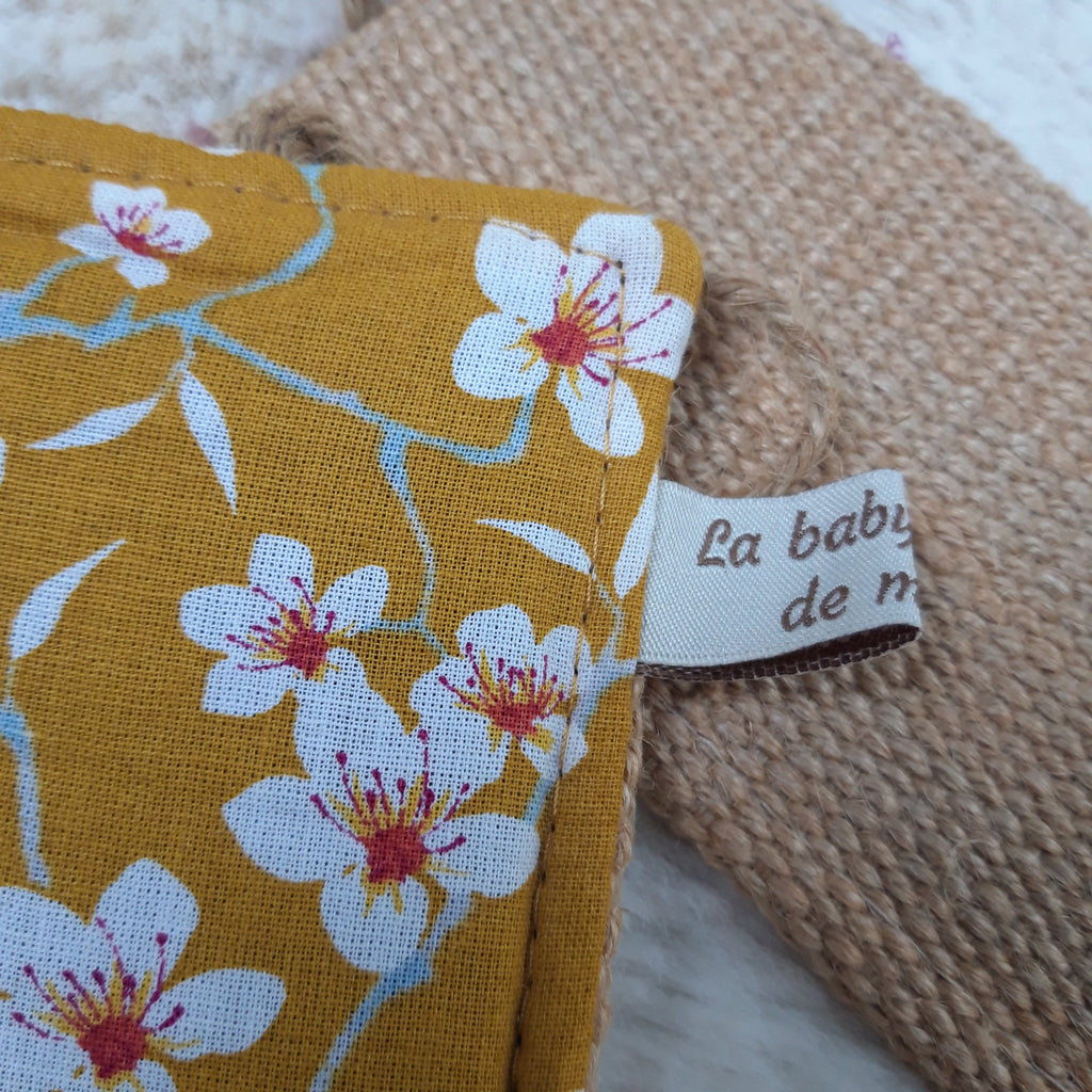 Eponge lavable en toile de jute et coton