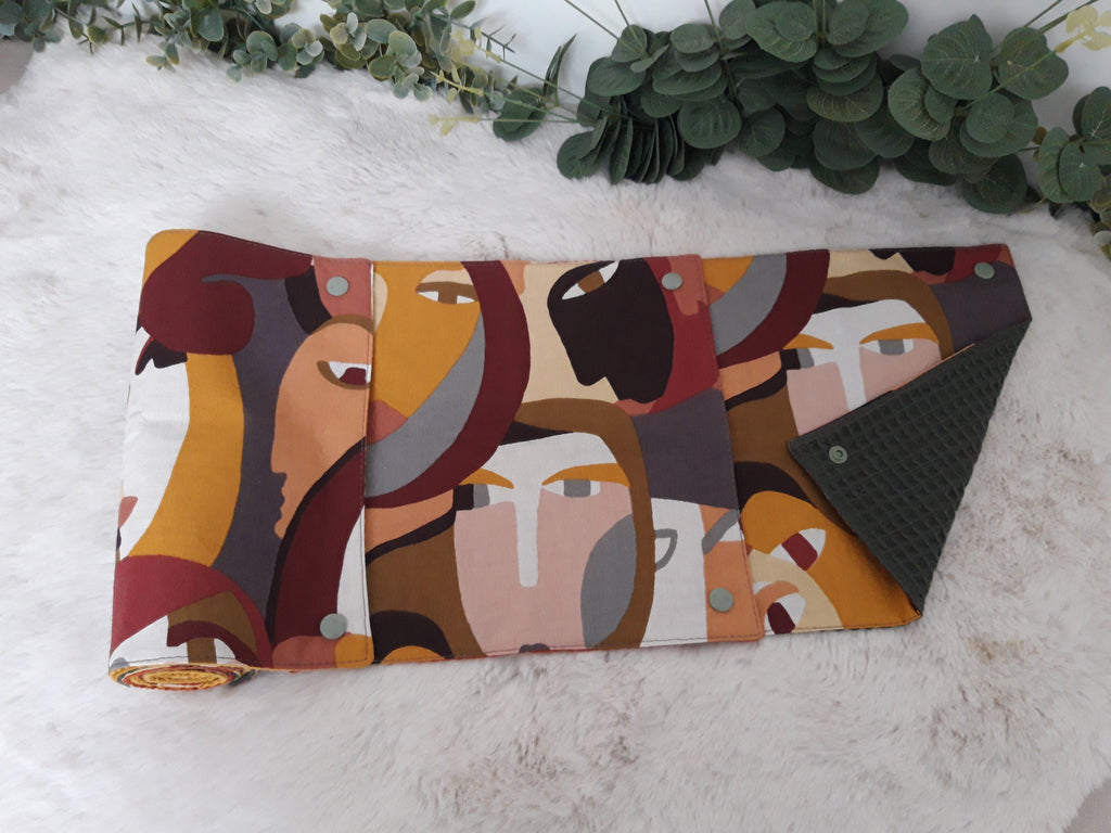 6 essuie-tout avec pressions - Motif visage