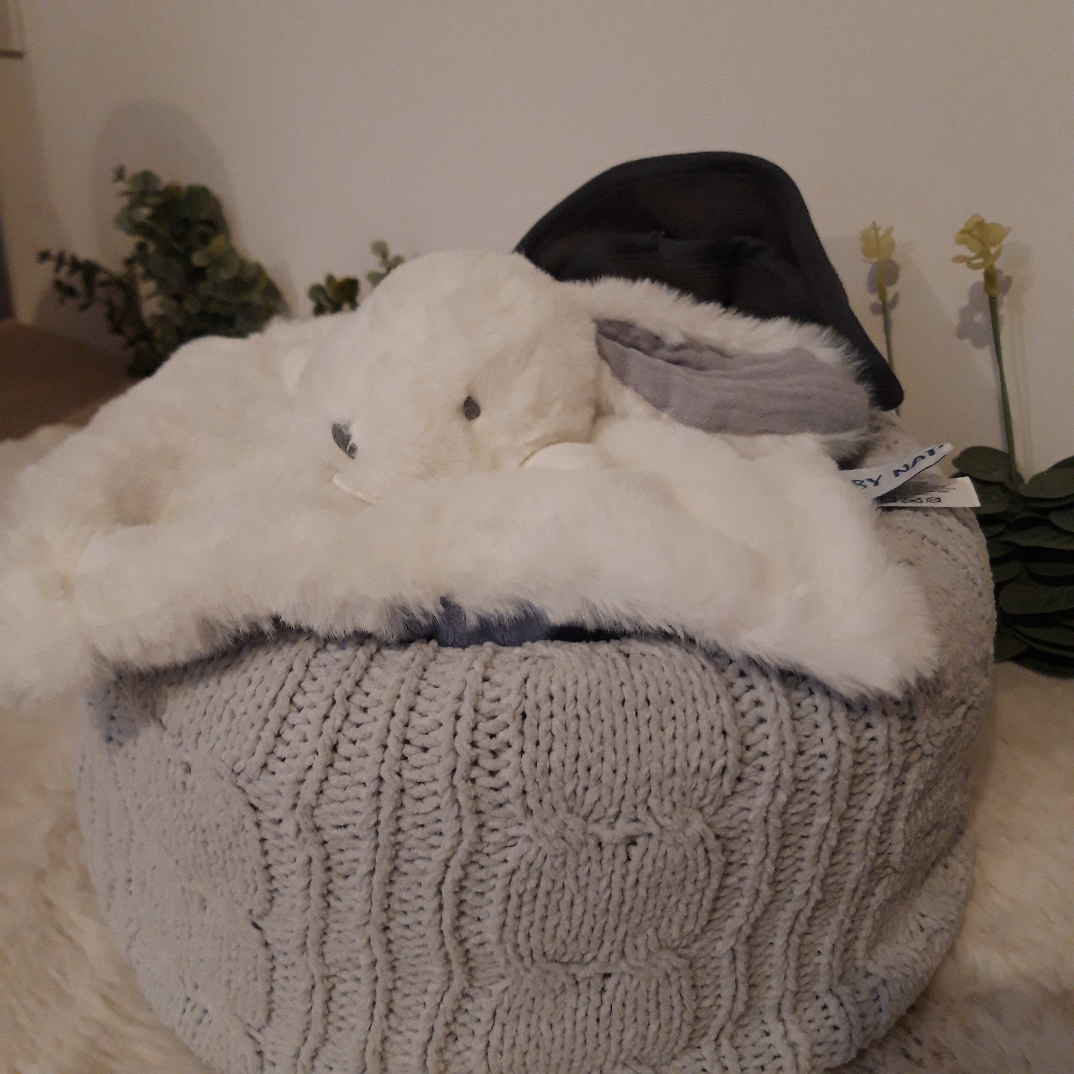 Gâteau de couches - Lapin doudou blanc