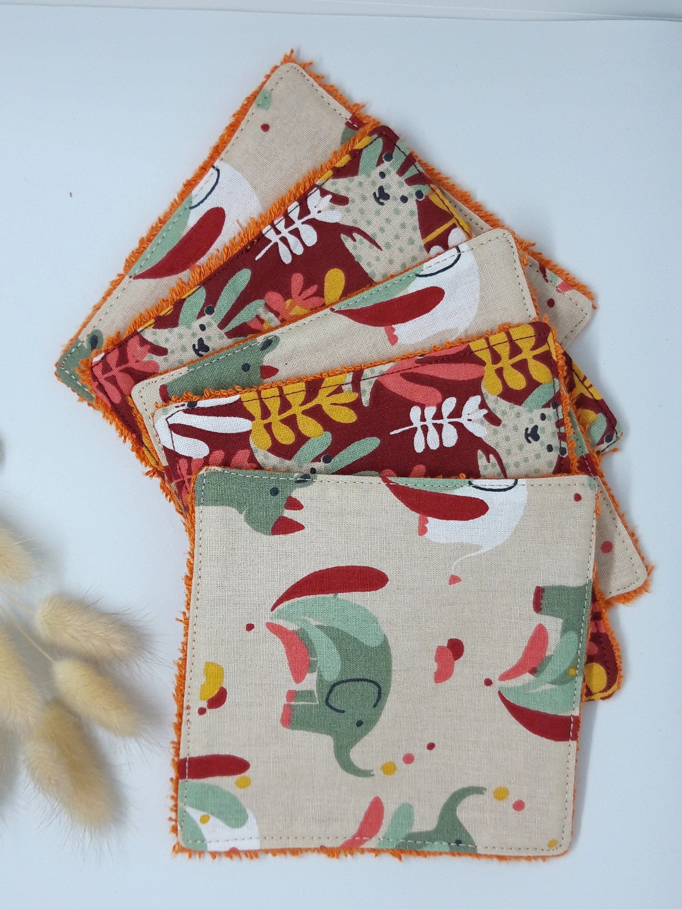 Lot de 5 lingettes éléphant et ours
