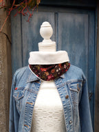 Tour de cou - Snood adulte en polaire et polyester fleuri marron