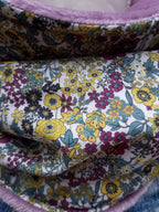 Tour de cou - Snood petite tête adulte ou grande tête enfant en polaire et polyester - Petites fleurs viollettes