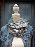 Tour de cou - Snood adulte en polaire et polyester fleuri vert