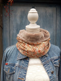 Tour de cou - Snood petite tête adulte ou grande tête enfant en polaire et polyester beige