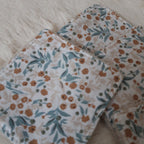 Lot de 5 lingettes fleurs beige et bleues