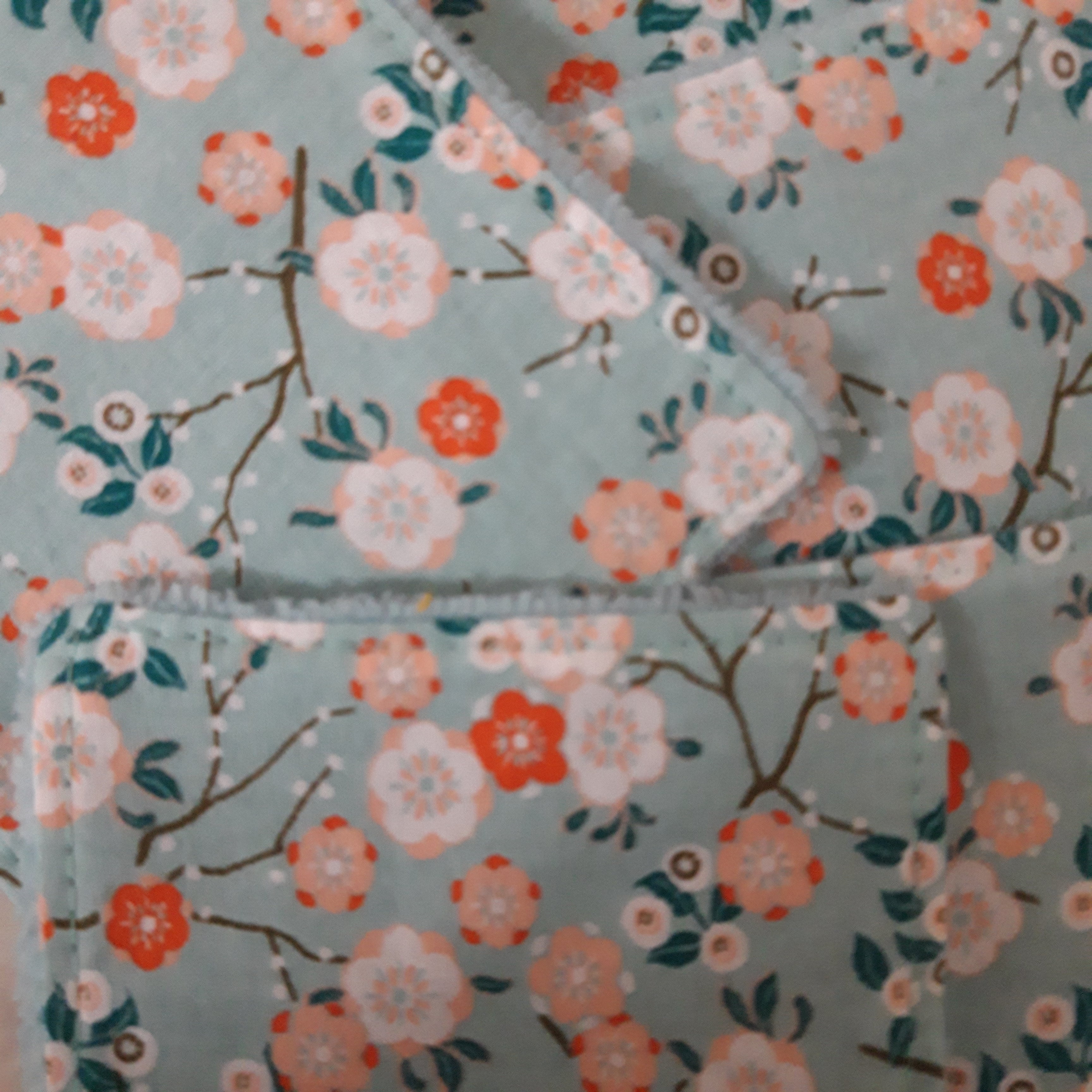 Lot de 5 lingettes fleurs bleues et blanches