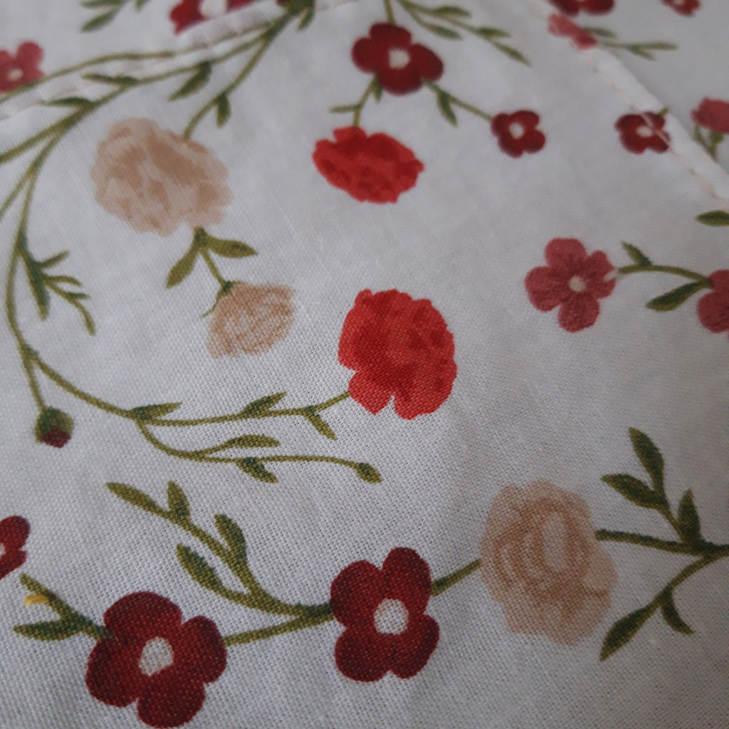 Lot de 5 lingettes fleurs rouges