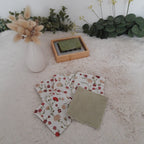 Lot de 5 lingettes fleurs rouges