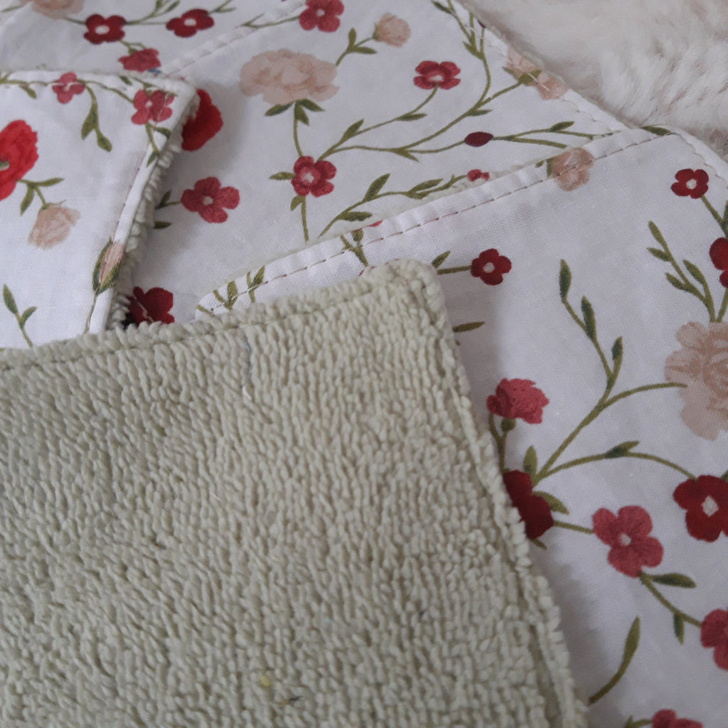 Lot de 5 lingettes fleurs rouges