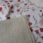 Lot de 5 lingettes fleurs rouges