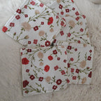 Lot de 5 lingettes fleurs rouges
