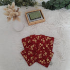 Lot de 5 lingettes rouge et or