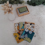 Lot de 5 lingettes vintage jaune et bleu