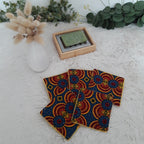 Lot de 5 lingettes wax bleu et jaune