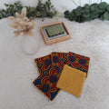 Lot de 5 lingettes wax bleu et jaune