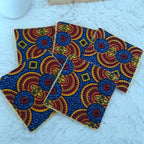 Lot de 5 lingettes wax bleu et jaune