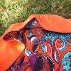Sac fourre-tout pour les courses velours orange exotique
