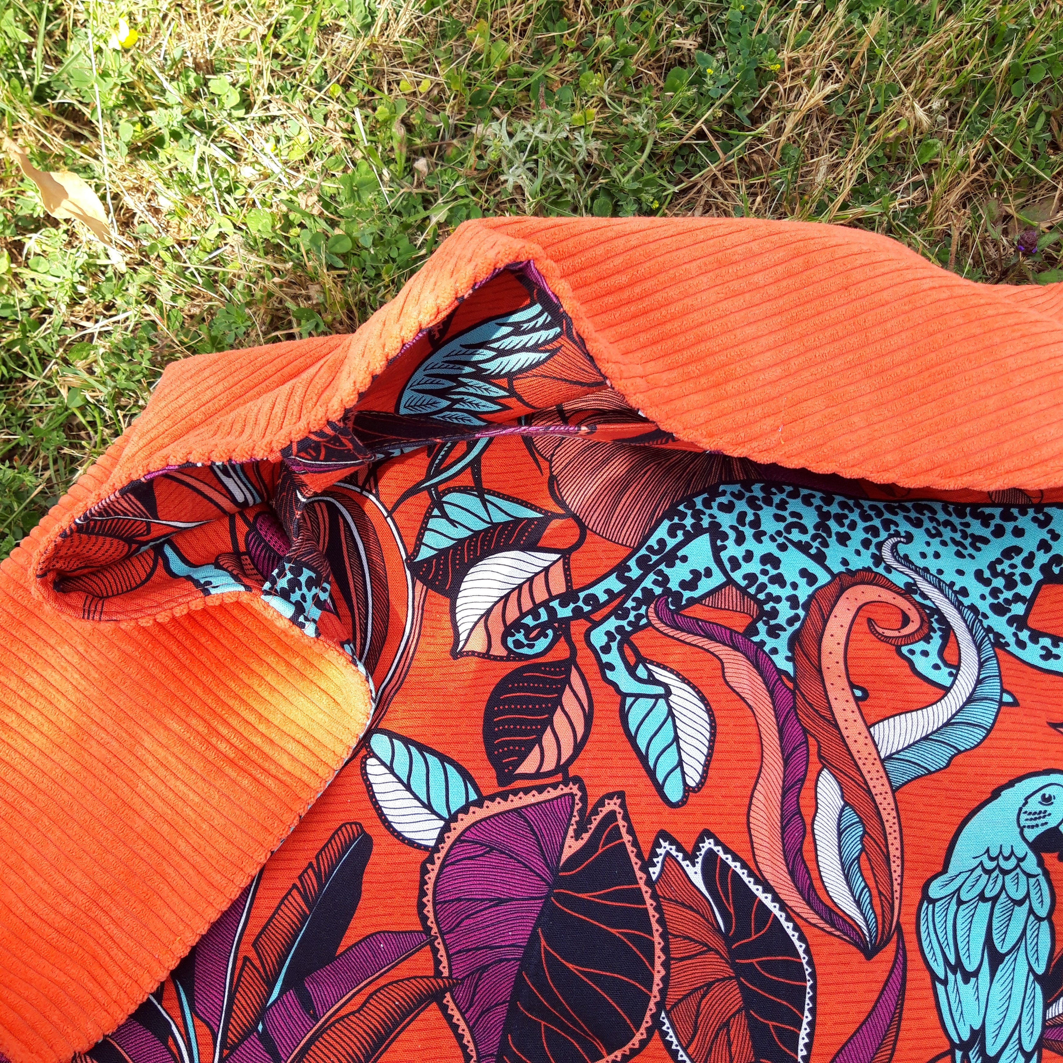 Sac fourre-tout pour les courses velours orange exotique