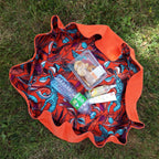 Sac fourre-tout pour les courses velours orange exotique