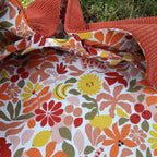 Sac fourre-tout pour les courses velours marron et soleil