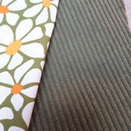 Sac fourre-tout pour les courses velours vert et grosses fleurs
