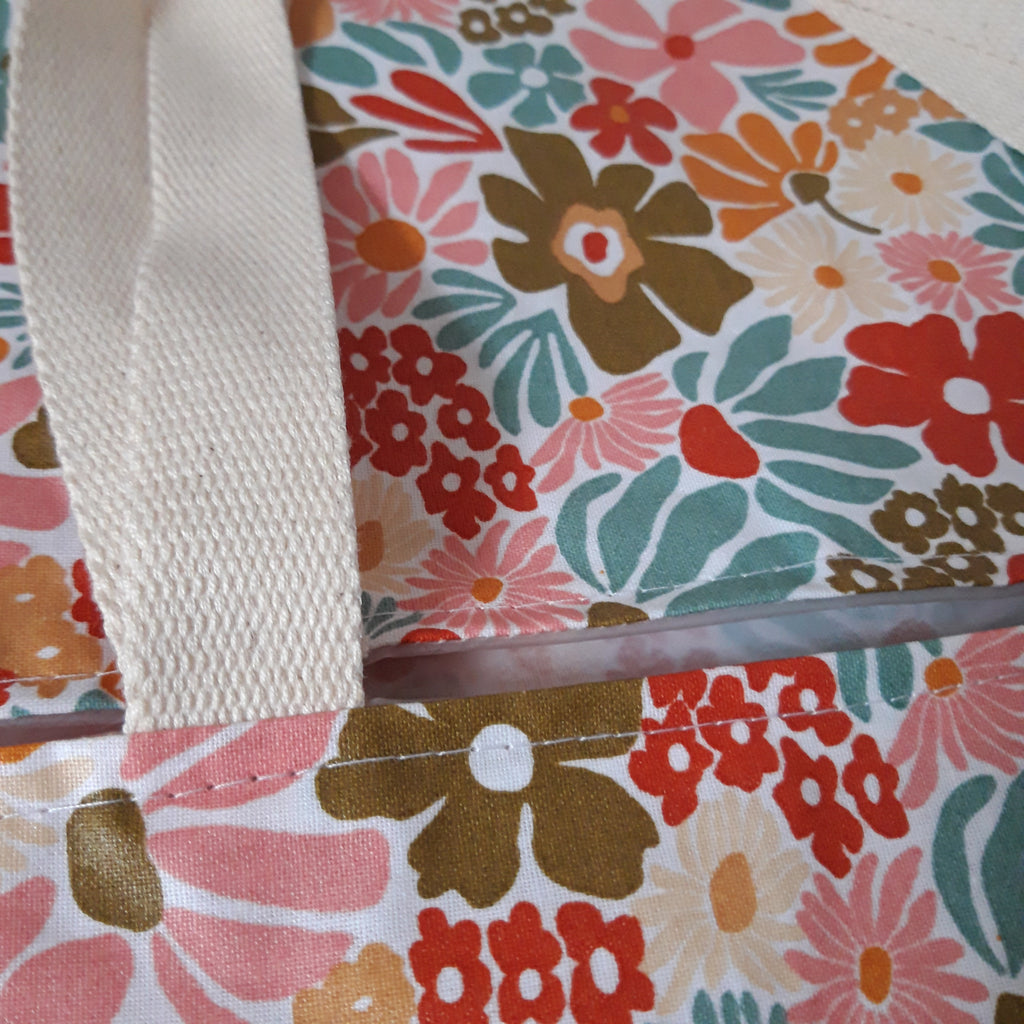Sac à tarte en tissu enduit - Fleurs colorées