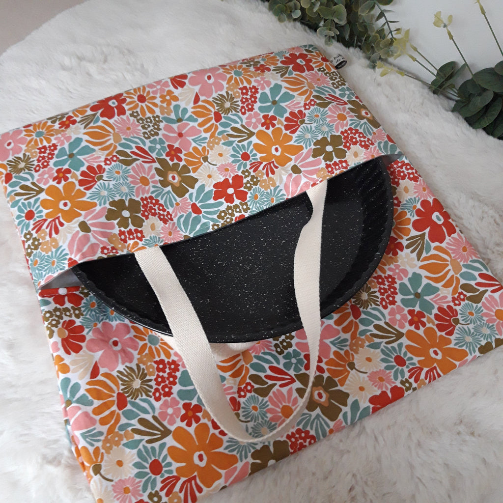 Sac à tarte en tissu enduit - Fleurs colorées