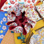 Tapis pieds au sec - Floral rouge et moutarde - Rouge